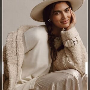 NWT By Anthropologie Long-Sleeve Pleated Twofer Sweater Midi Dress size S